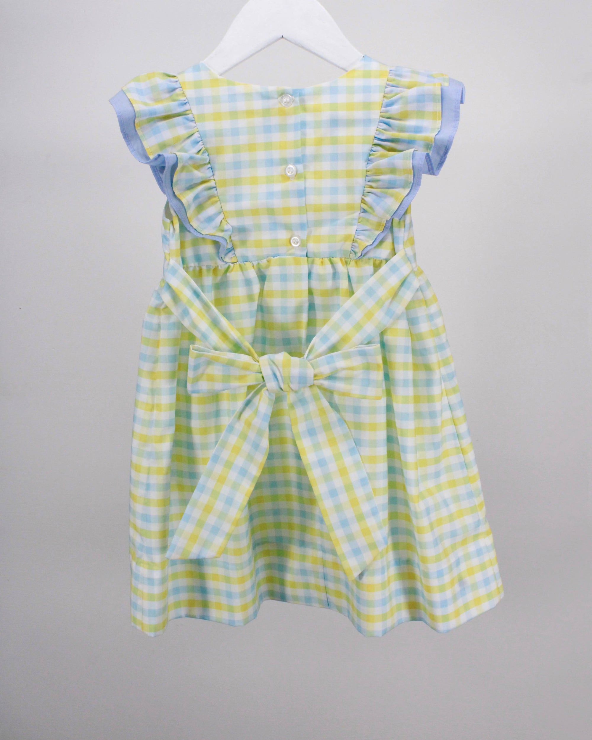 Yellow and Light Blue Plaid Morgan Dress