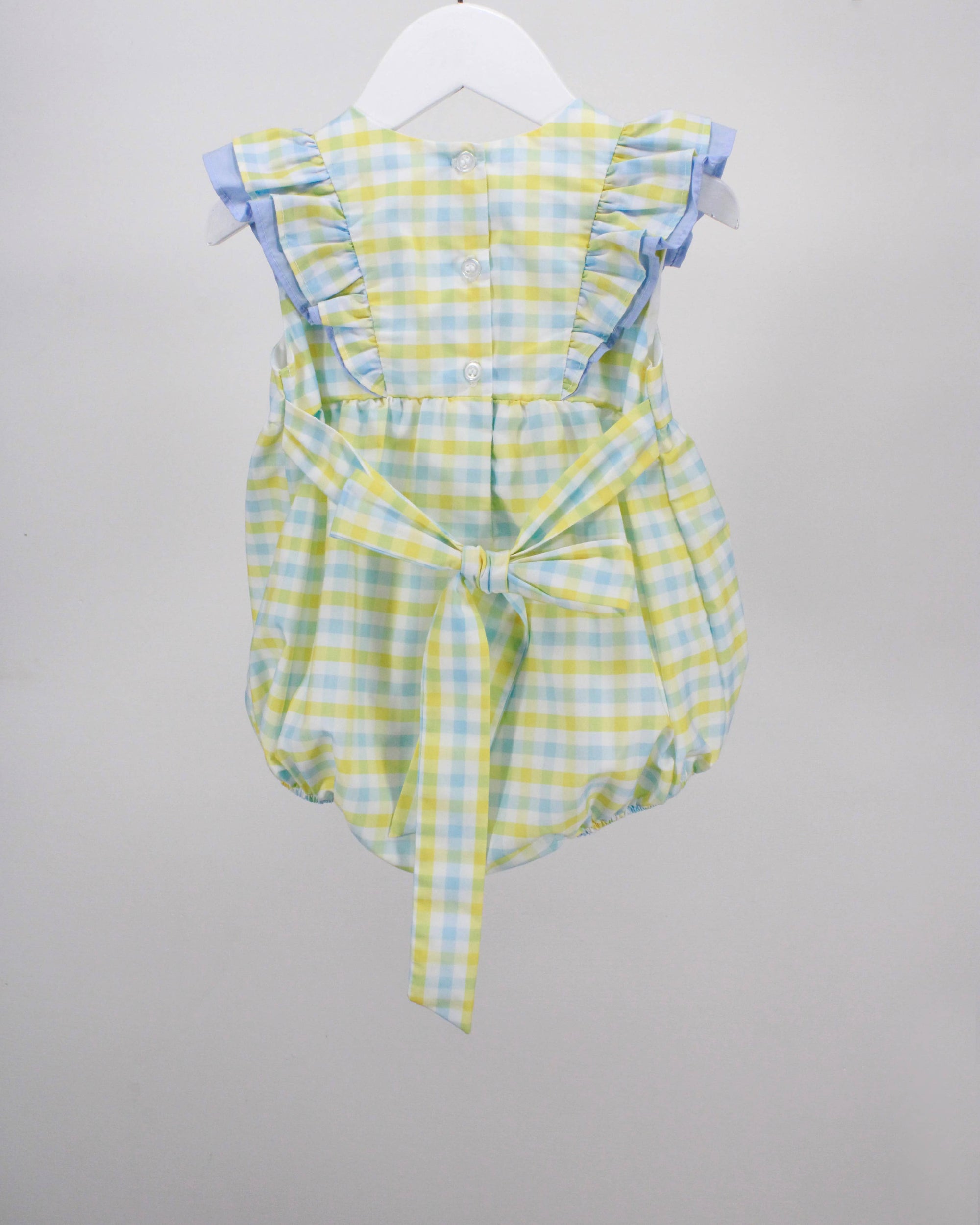 Yellow and Light Blue Plaid Morgan Bubble