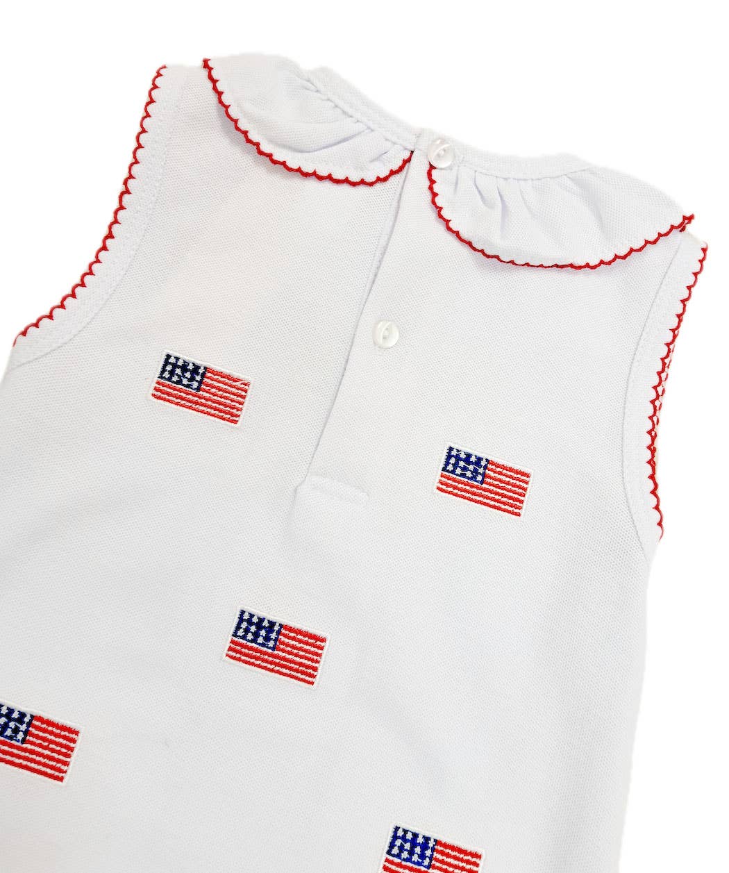 Star Spangled Banner Girls flags all over romper