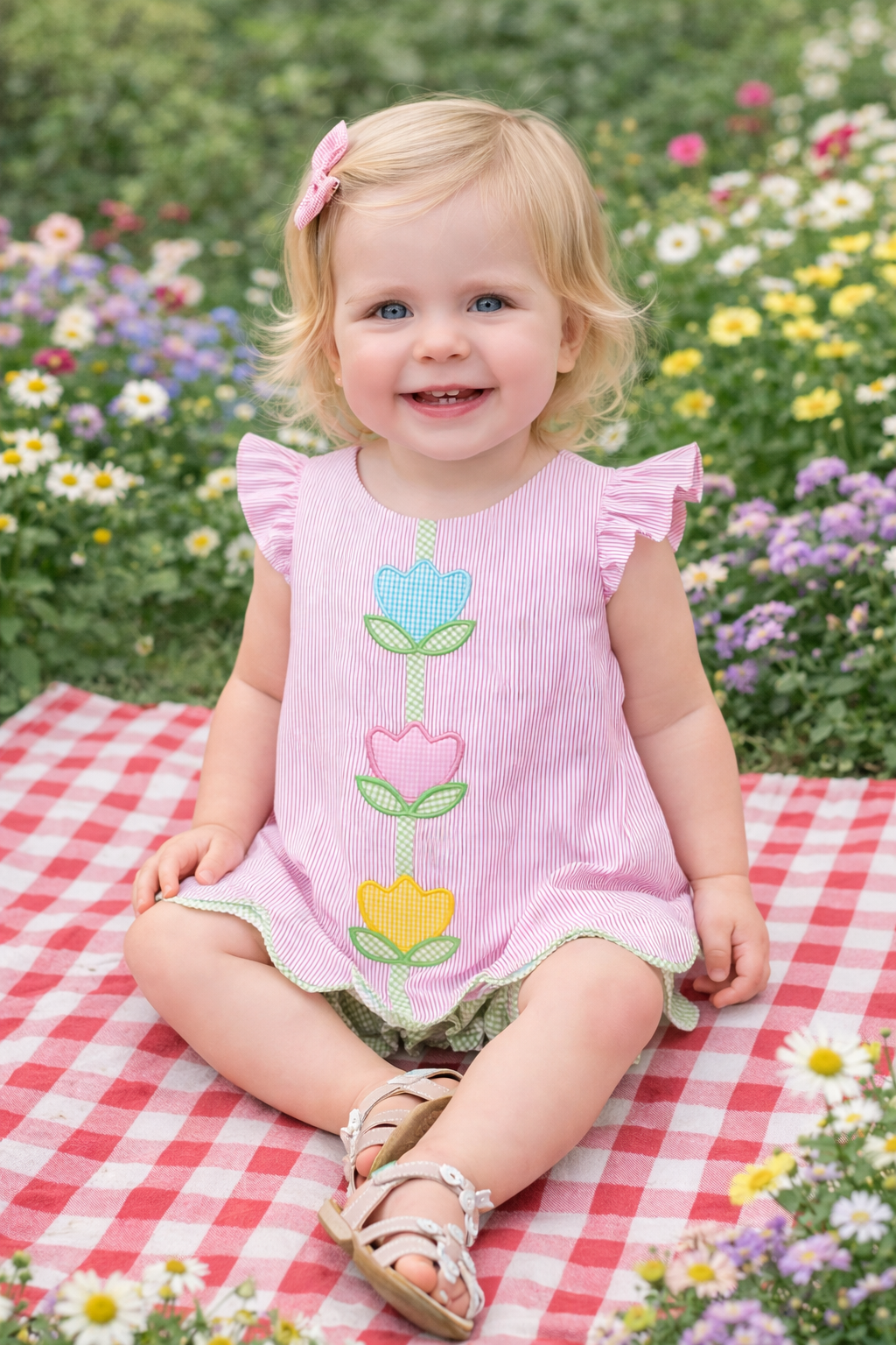Easter bunnies collection GIRL BABY DIAPER SET