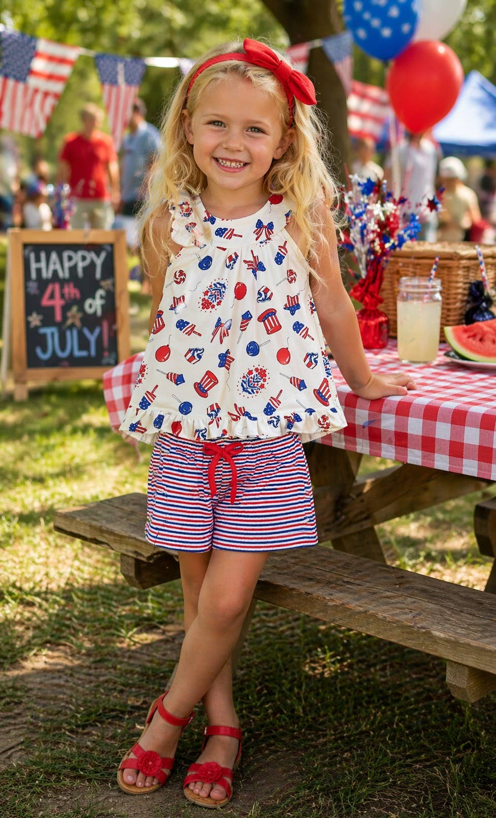 Patriotic Collection Girl's short set