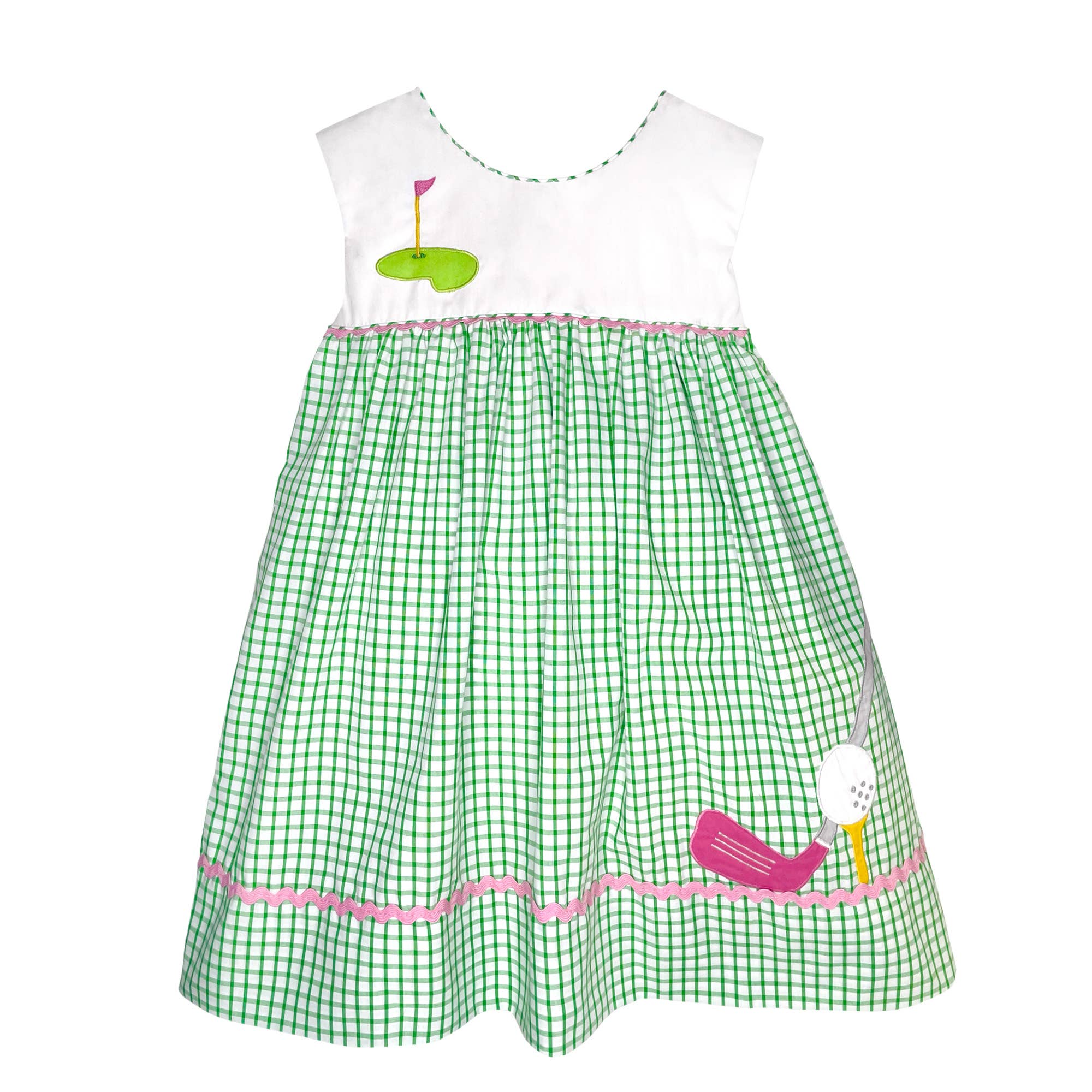 Sundress with Overlay Skirt and Golf Themed Applique