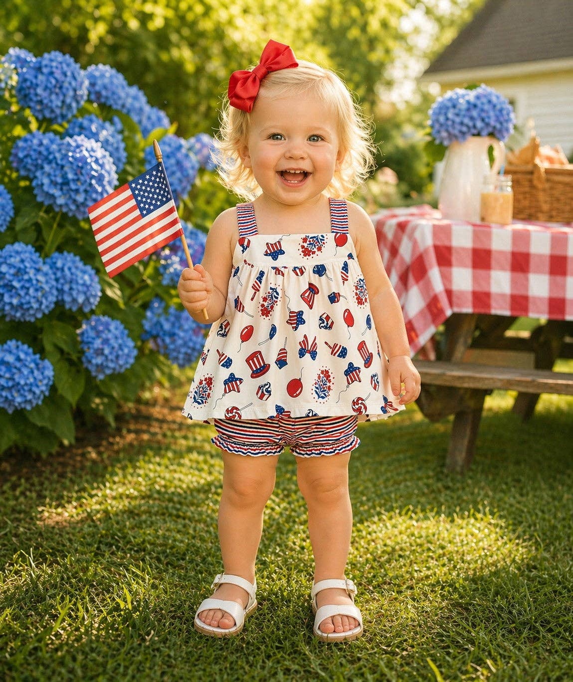 Patriotic girl's Bloomer set