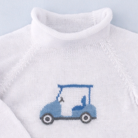 Little Golfer Rollneck Sweater - Light Blue