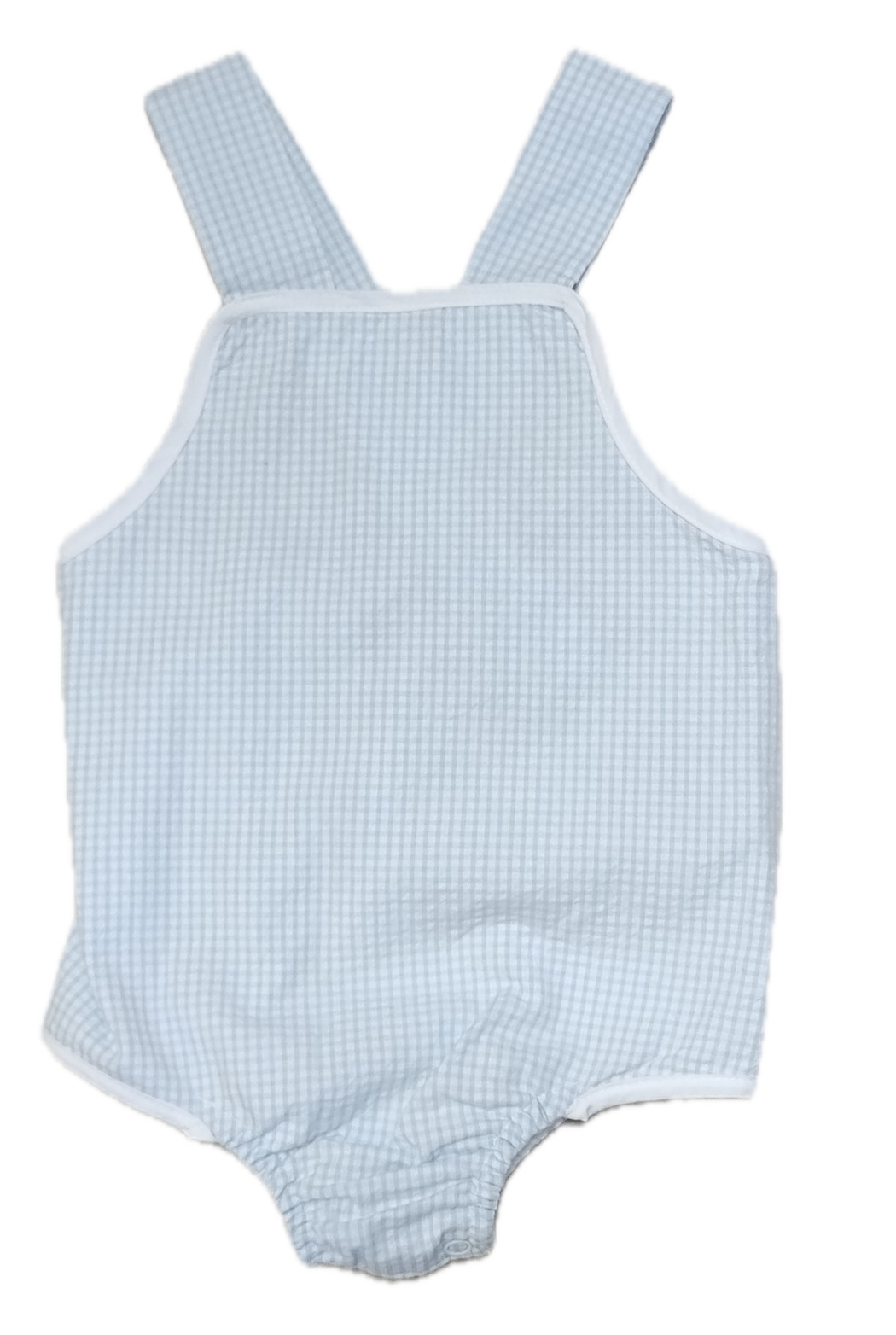 Baby Boy's Blue and White Checkered Sun Romper