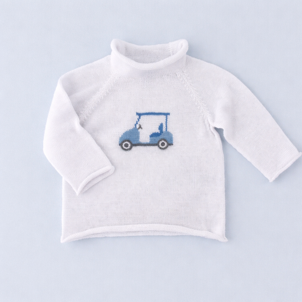 Little Golfer Rollneck Sweater - Light Blue