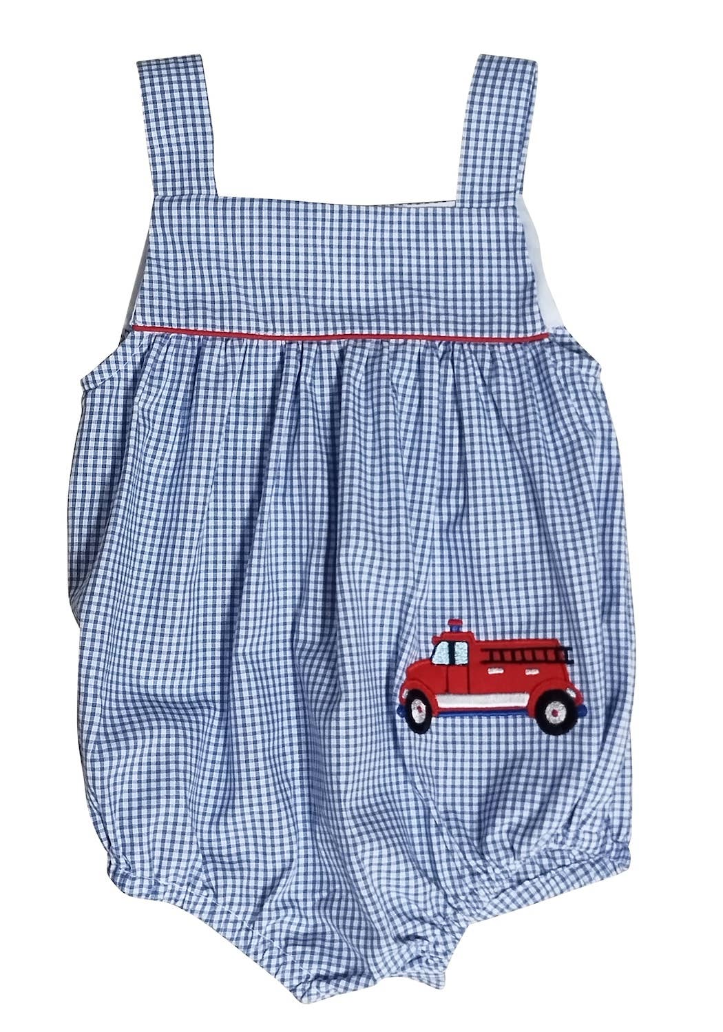 Firetruck Applique boys romper