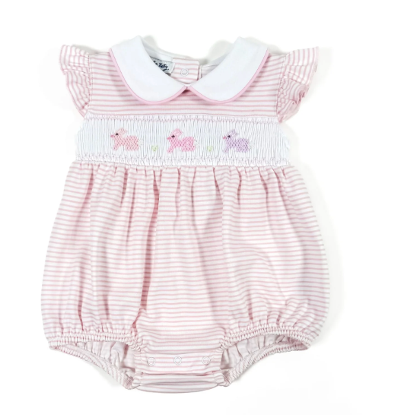 Hoppity Hop Classics Smocked Bubble - Pink