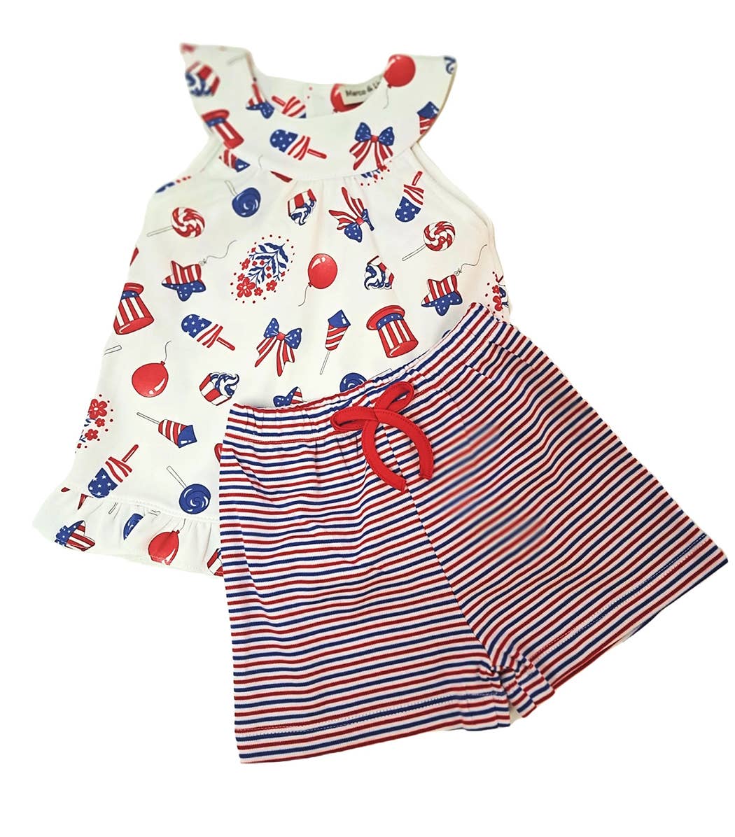 Patriotic Collection Girl's short set