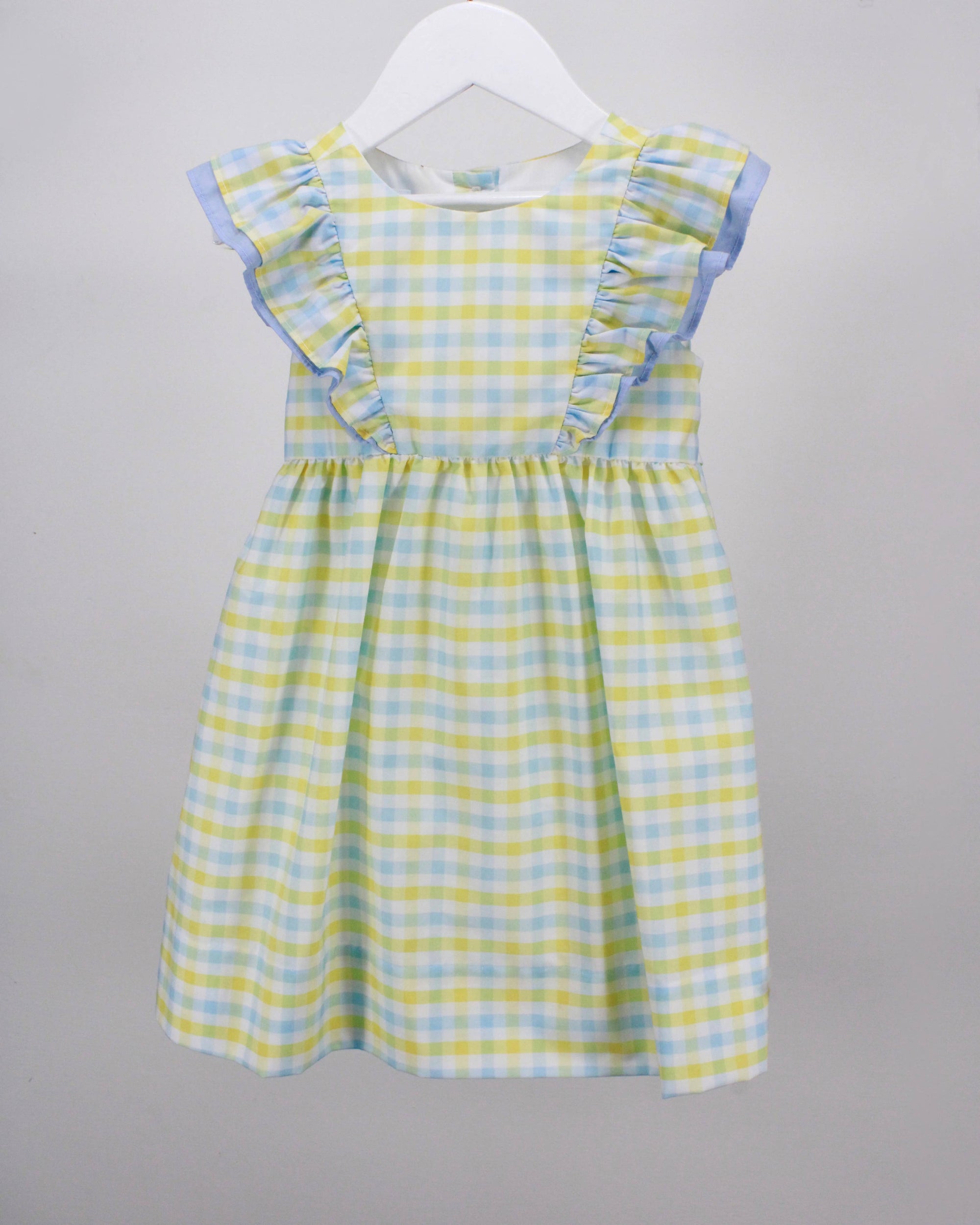 Yellow and Light Blue Plaid Morgan Dress