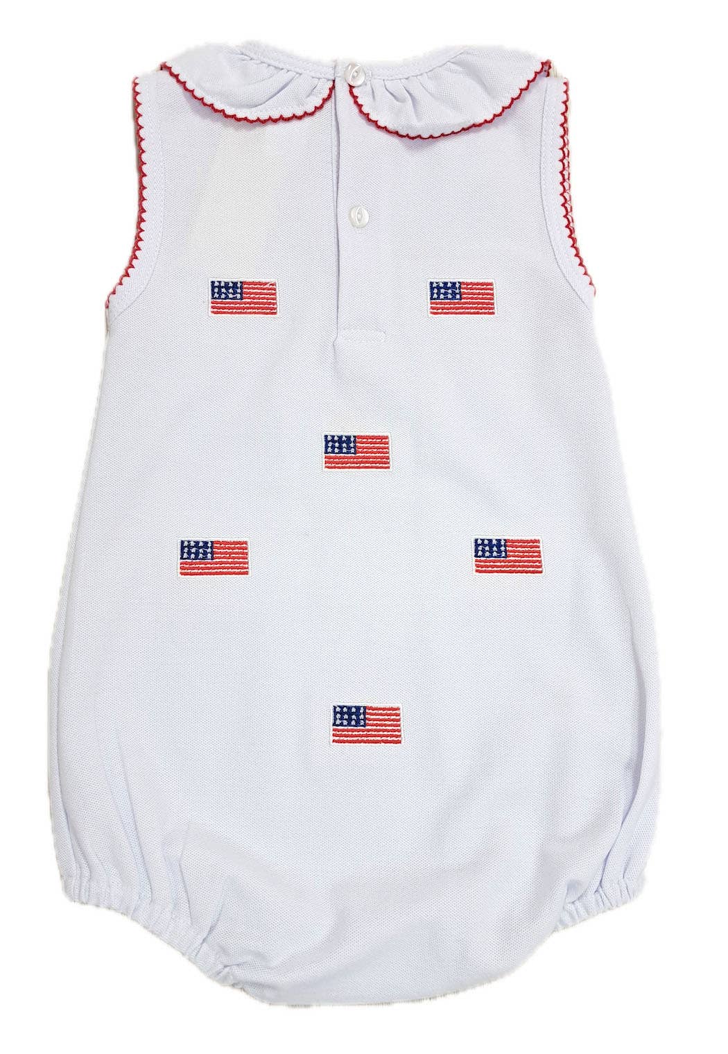 Star Spangled Banner Girls flags all over romper