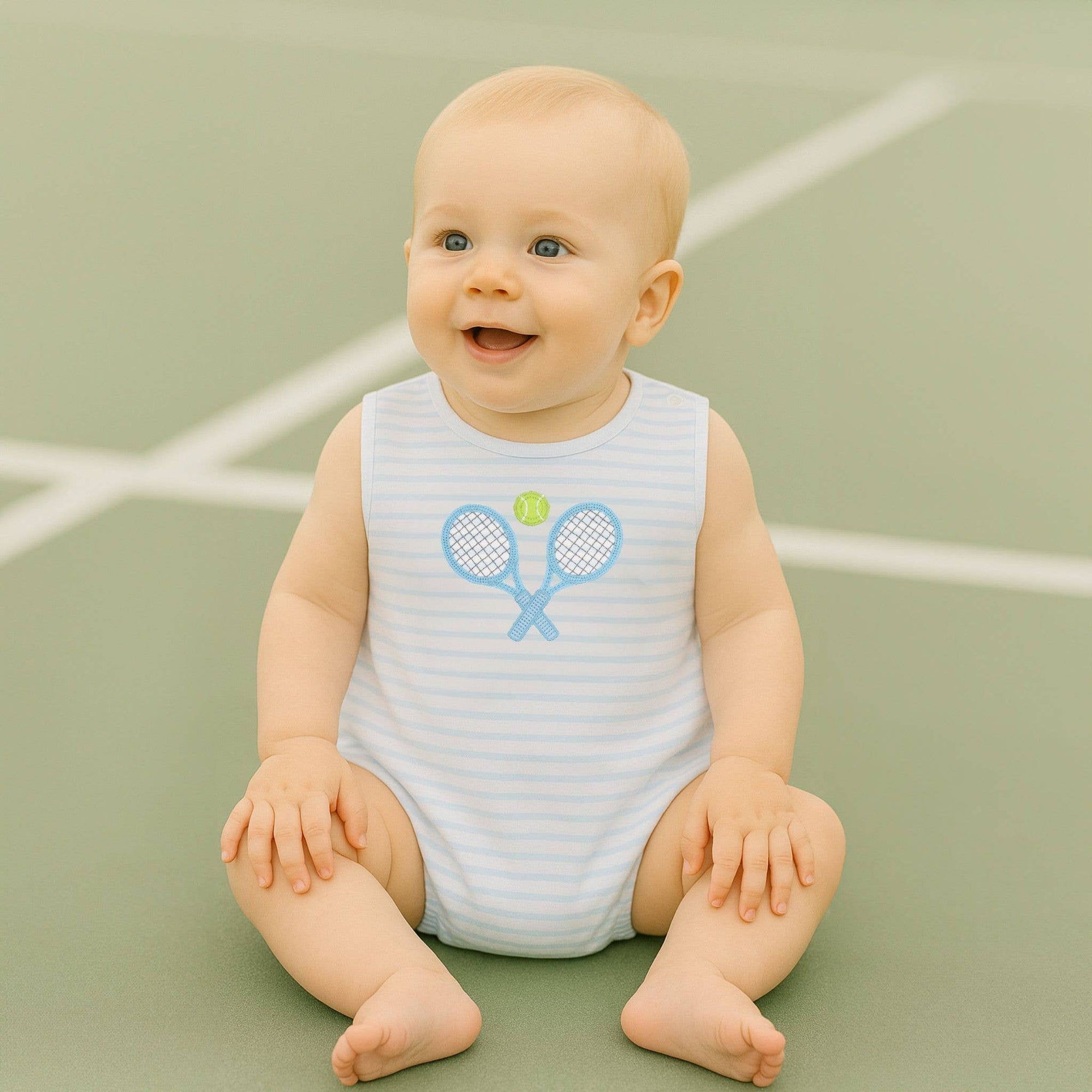 Courtside Cuties Applique Bubble - Light Blue