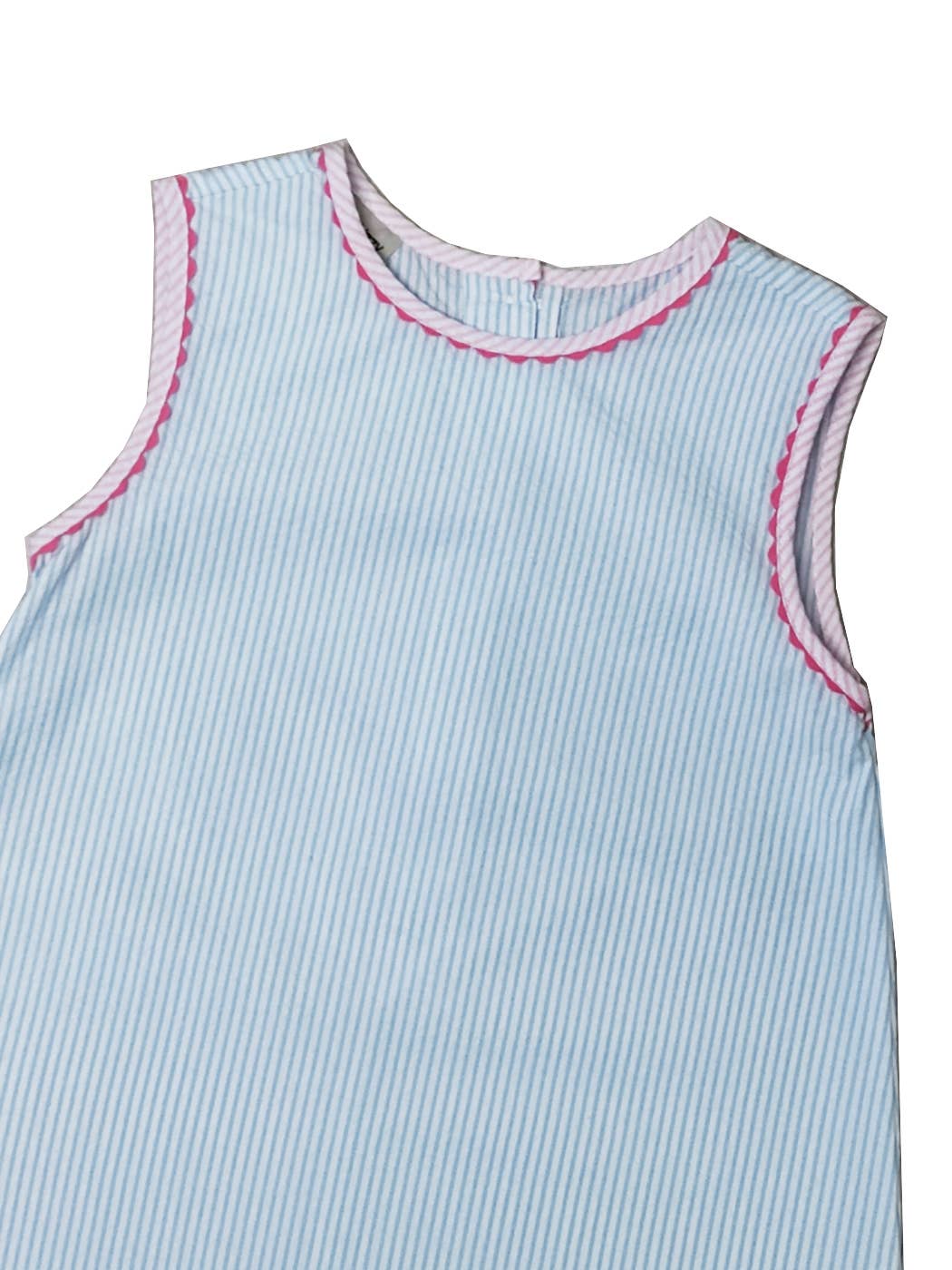 Girl's Pink and Blue Appliquéd Fish A-Line Dress
