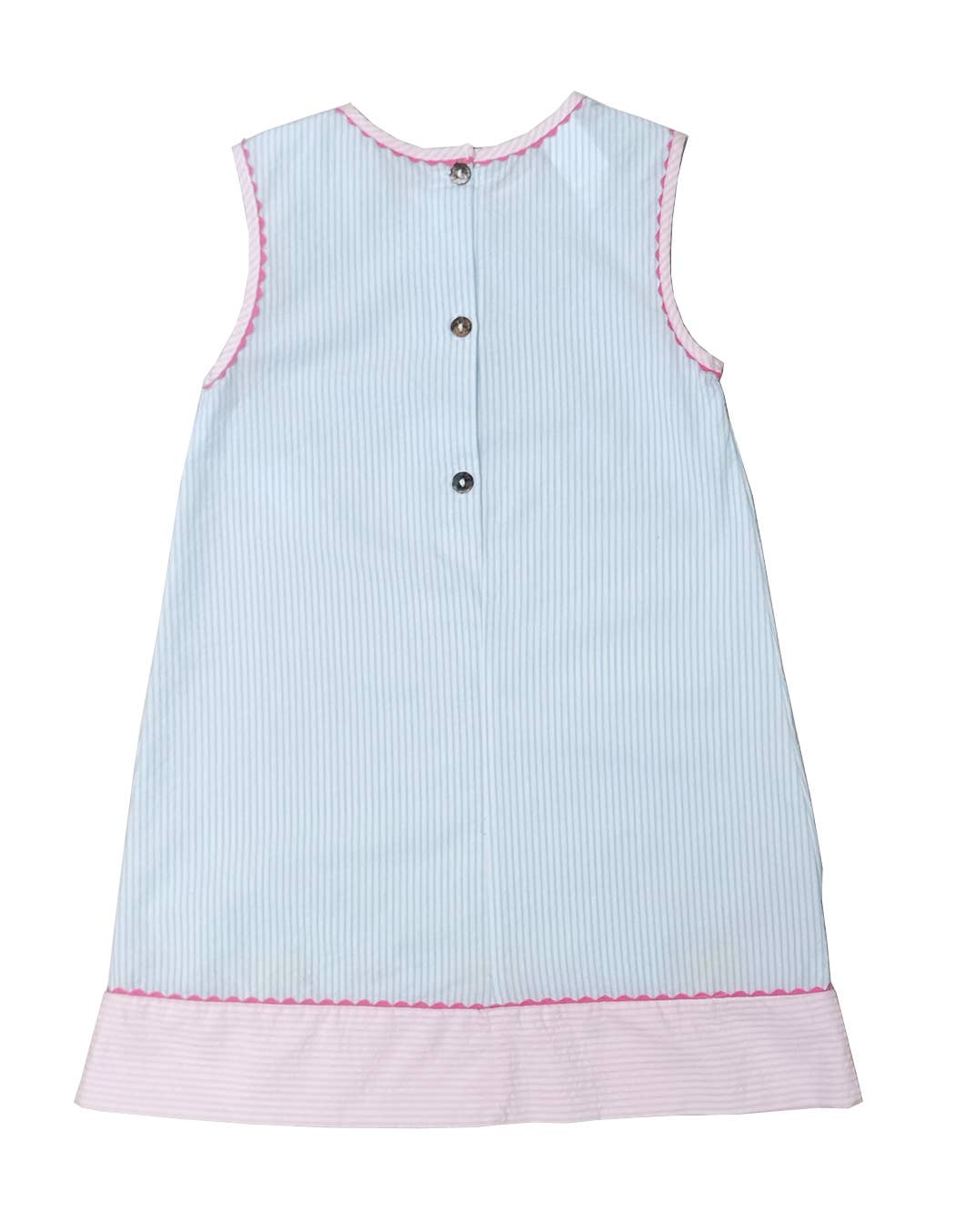 Girl's Pink and Blue Appliquéd Fish A-Line Dress