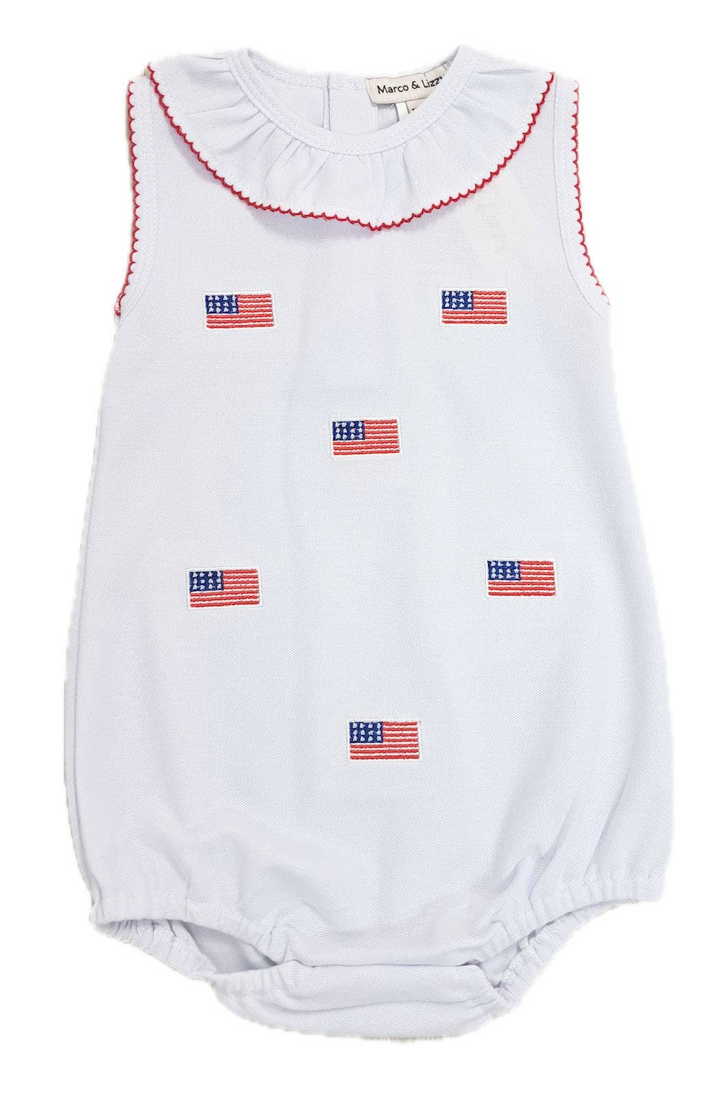Star Spangled Banner Girls flags all over romper